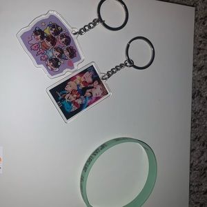 BTS keychains and bracelet